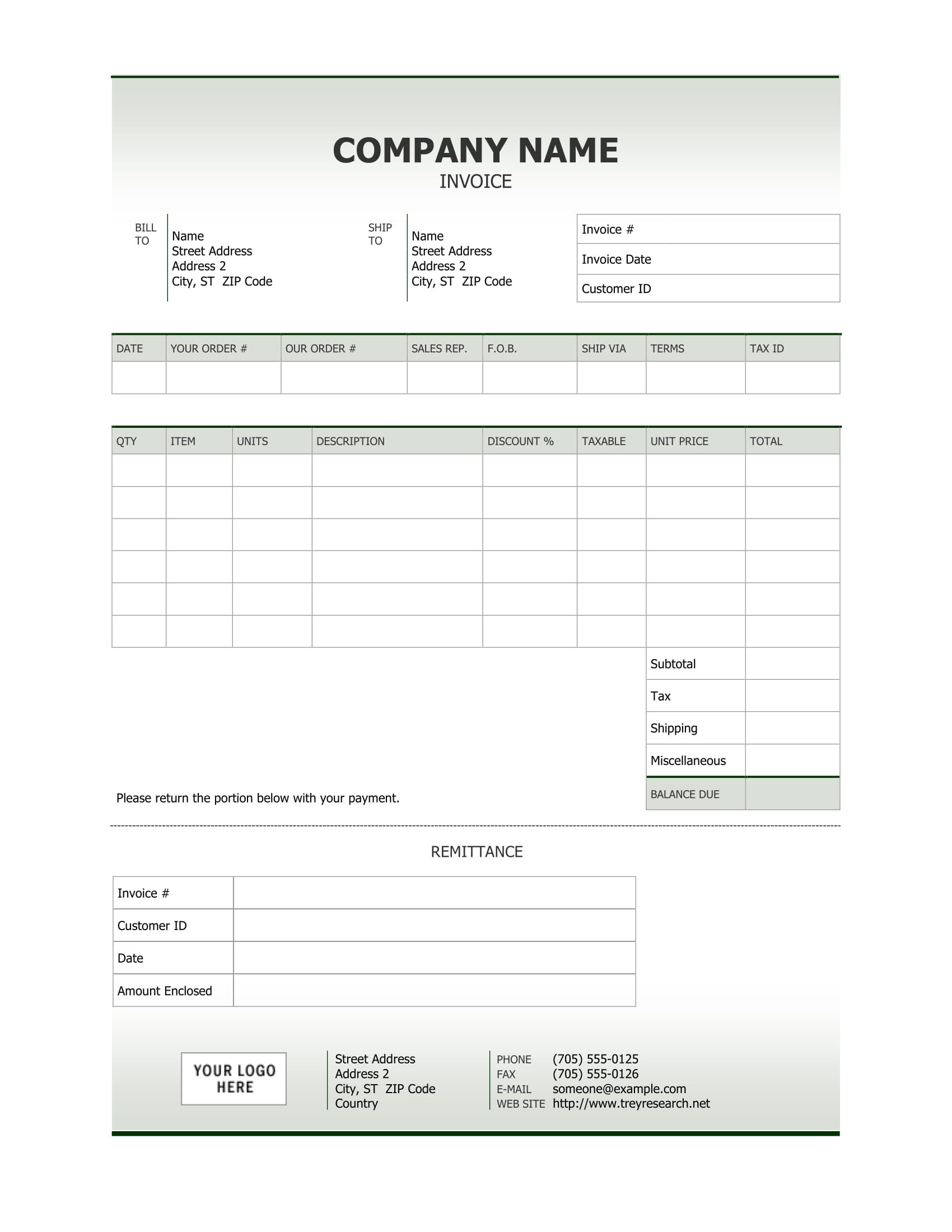 make your own custom invoices