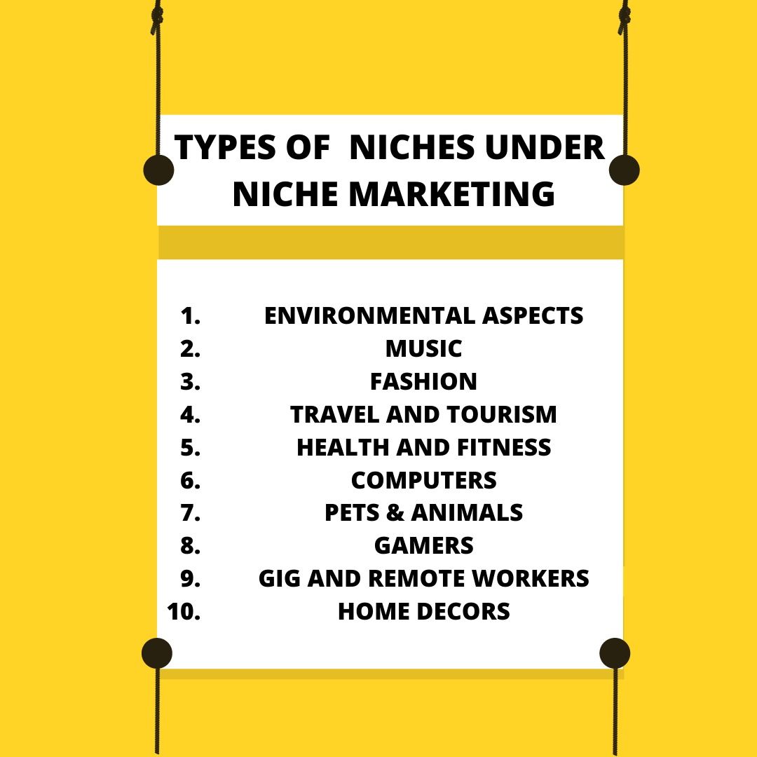 examples of niche markets in tourism