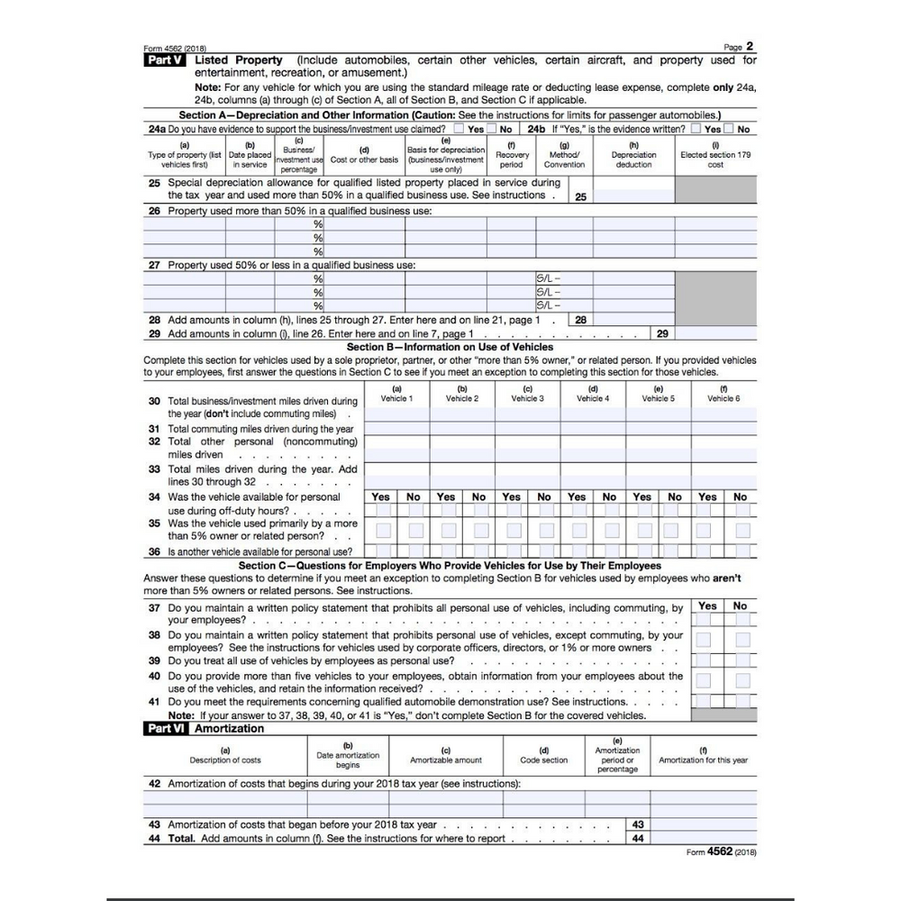 What is the IRS Form 4562?