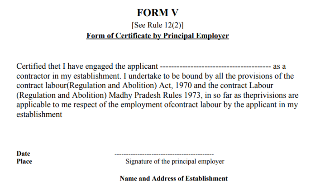 Understanding Form V: Form of Certificate by Principal Employer to ...