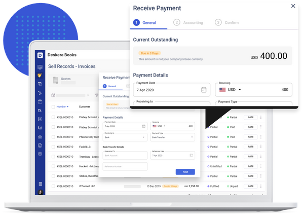 Deskera Invoice payment details